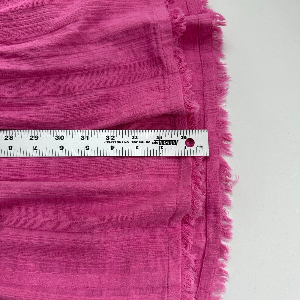Tommy Bahama Pink Cotton Double Gauze Tiered Dress Womens L Tassel Pockets Mini - Picture 8 of 9